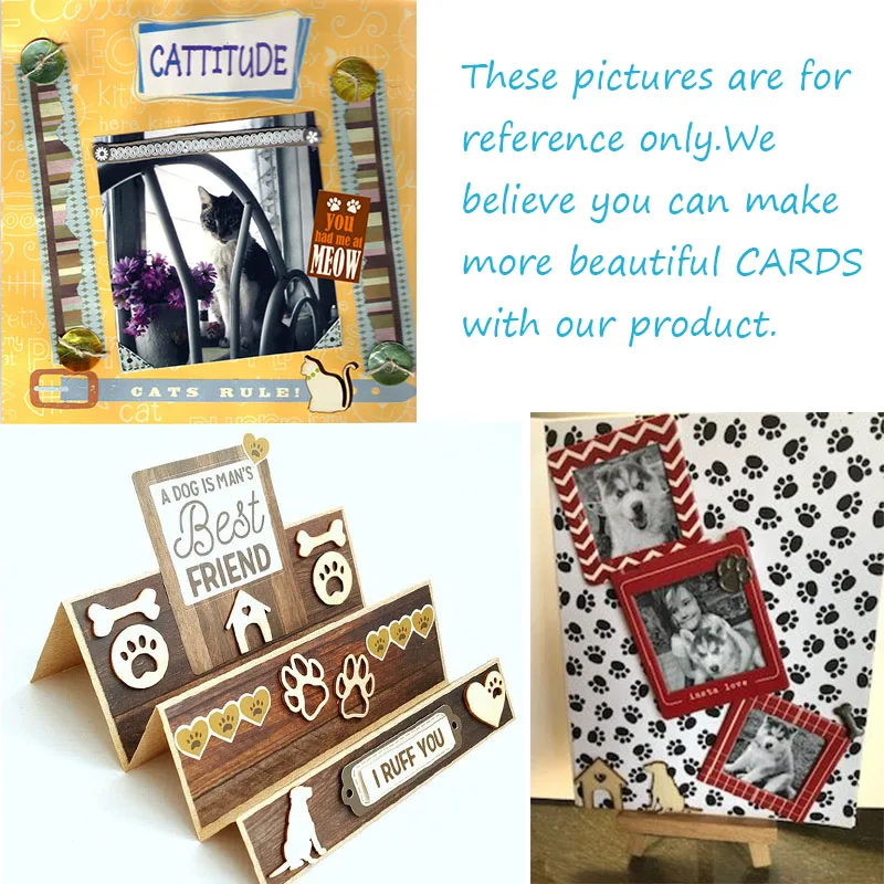 5/10Pcs Diy Woodworking Crafts Cats DogsCute Animal Shapes Home Decoration DIY Scrapbooking Crafts Pets Wooden Chips