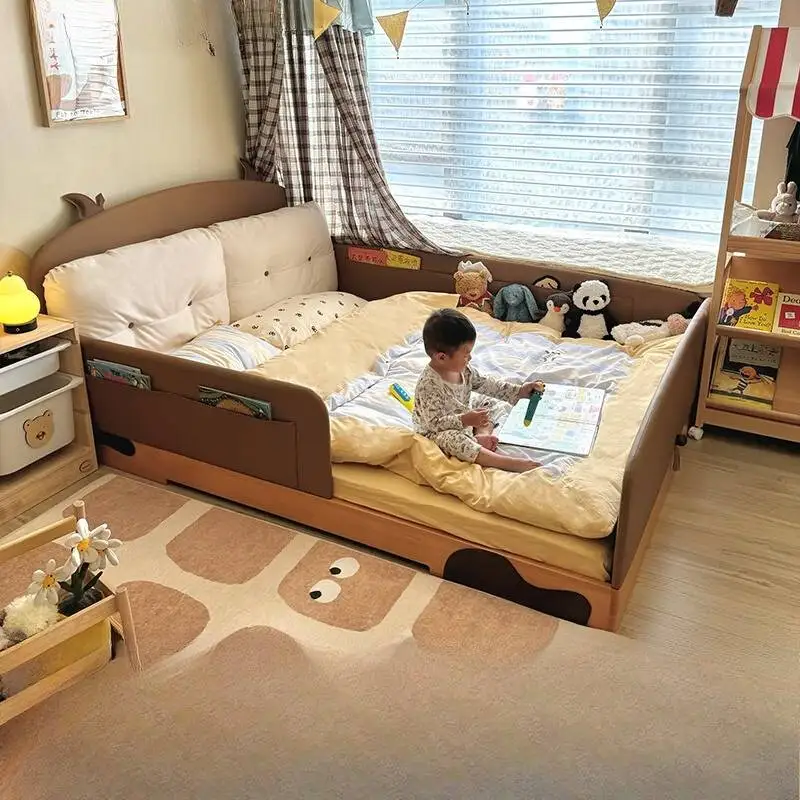 

Storage Guard Rails Kids Beds Wooden Safety Nordic Modern Style Children Beds Playpen Design Camas Infantiles Furniture Home