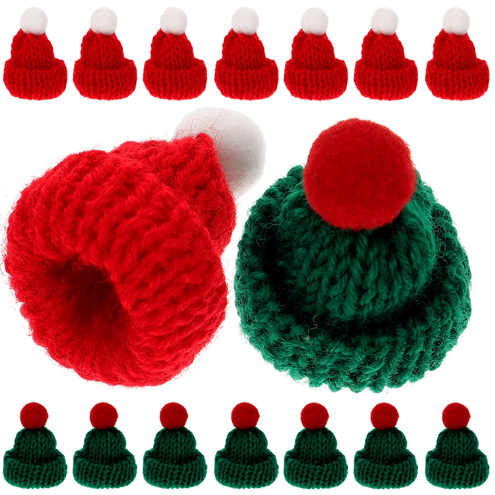 

24 Pcs Mini Beanie Hats Miniature Party Supplies Knitted Christmas Yarn Tiny