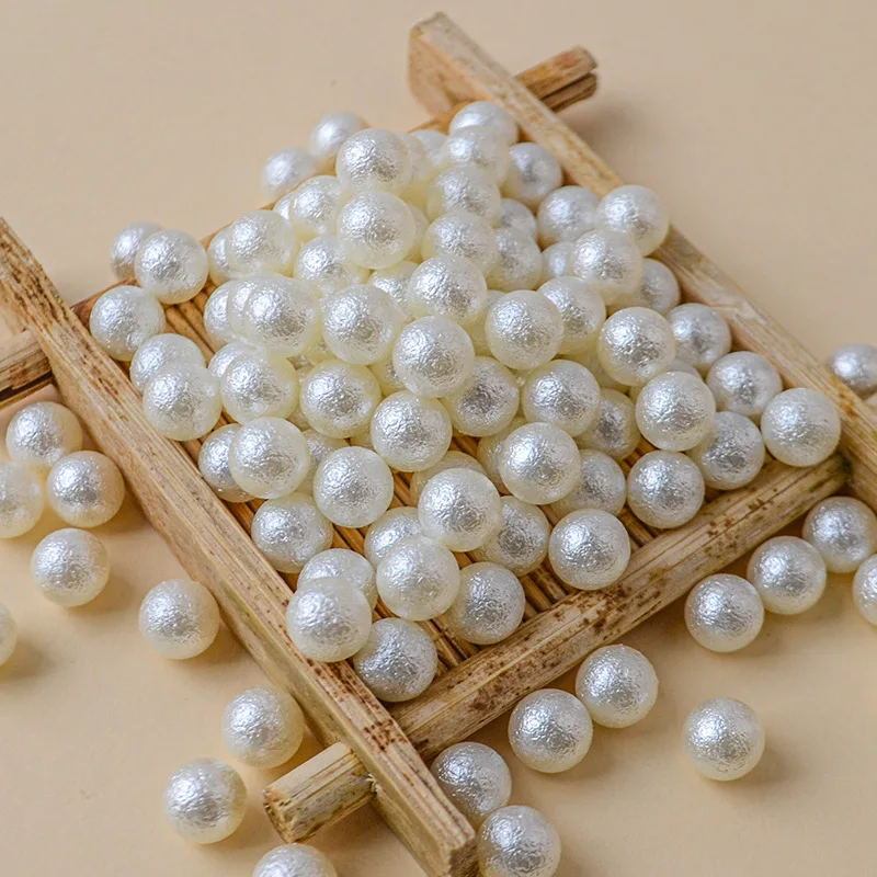 4-20mm Wholesale ABS Wrinkled Skin Imitation Pearls Beads Straight Hole Round White Acrylic Loose Beads for Jewelry Making