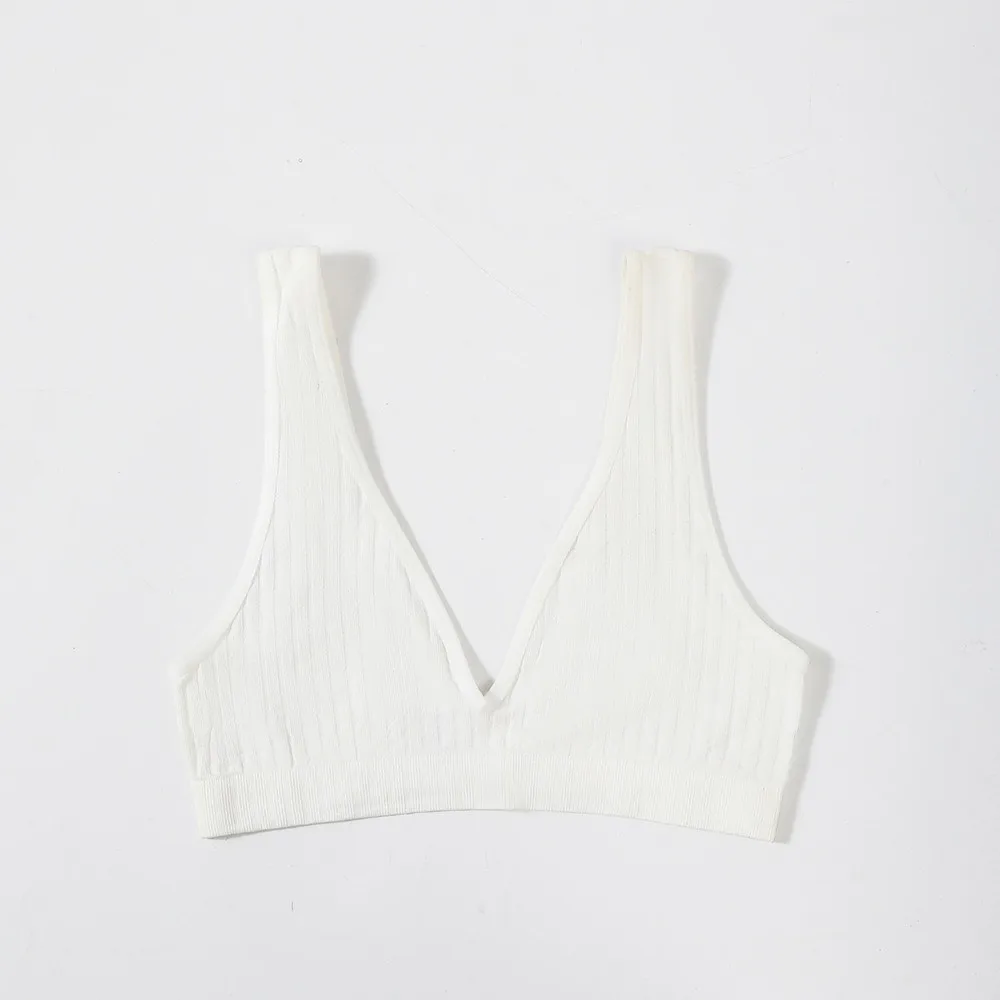 Nahtloser BH im französischen Stil, Anti-Sagging, weicher Halt, bügelloser BH, tiefer V-Ausschnitt, atmungsaktive Damen-Schlafunterwäsche, Fitness-BH – Detail 11