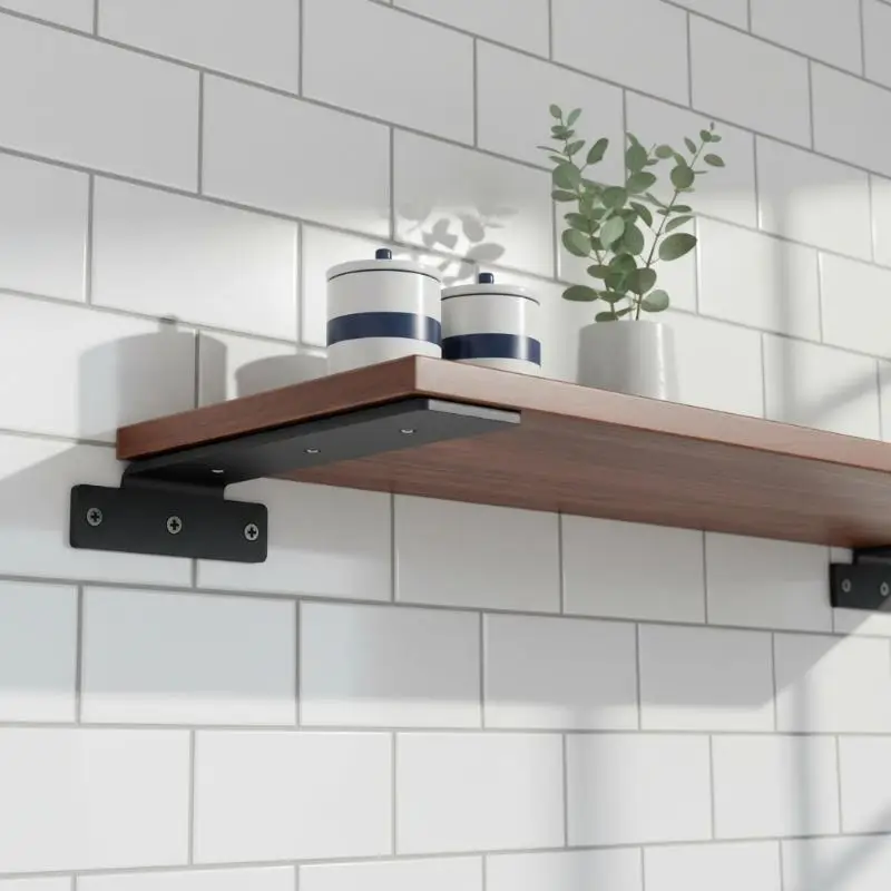 Hidden Heavy Duty Bracket 3mm Thickness Set with Screws for DIY Wall Mounted Floating Shelves Home Improvement