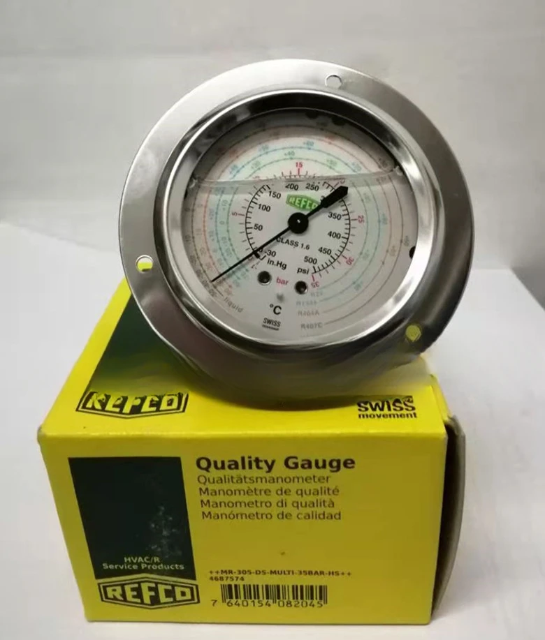 Shockproof pressure oil gauge, refrigerant pressure oil gauge, high and low pressure gauge, R22 32 410A