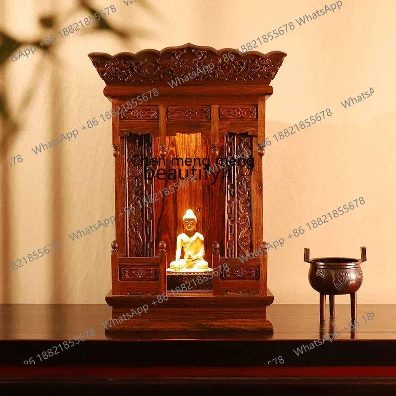 

E153 New Chinese-style solid wood Buddhist niche cabinet can be hung on the wall, incense table, shrine temple hall offering tab
