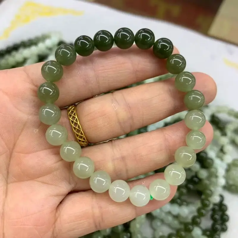 Hetai Jade Qinghai 8Mm Gradient Bracelet Material, Fine, Smooth, And With Sufficient Translucency