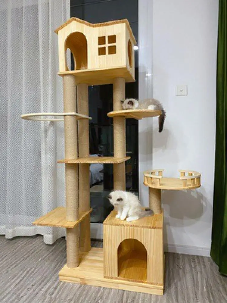 

Cat Climbing Frame, Solid Wood, Large Cat Litter, One Villa, Space Capsule, Cat Toy