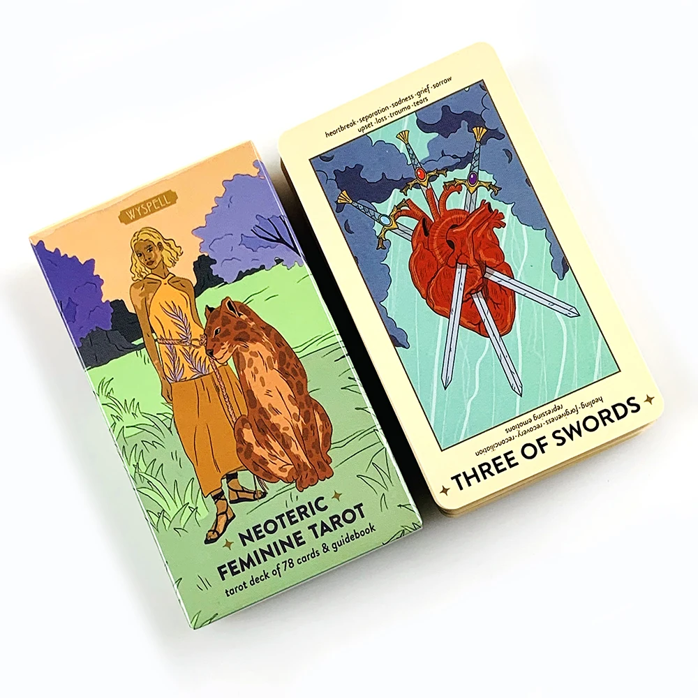Neoteric Feminine Tarot Deck English Divination Cards Game Nature Leopard Feminist Theme Fortune Telling Board Game Tarot Cards