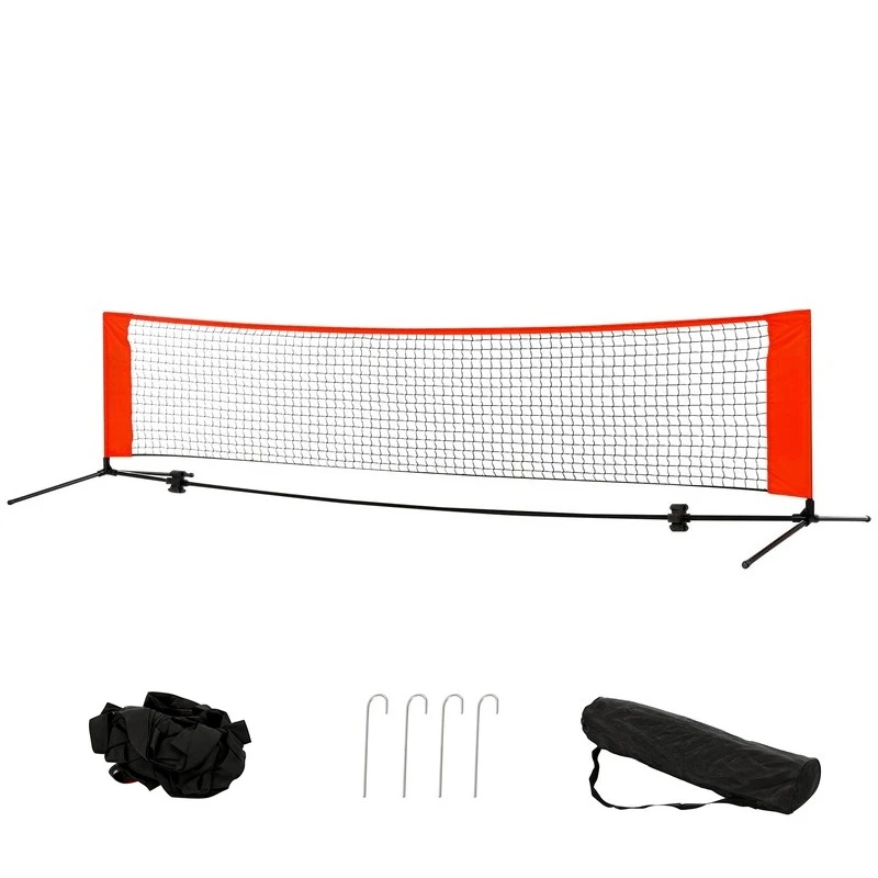

10ft Portable Soccer Tennis/Pickleball/Badminton/Mini Tennis Net w/ Sideline for Training with Included Storage Bag, Red