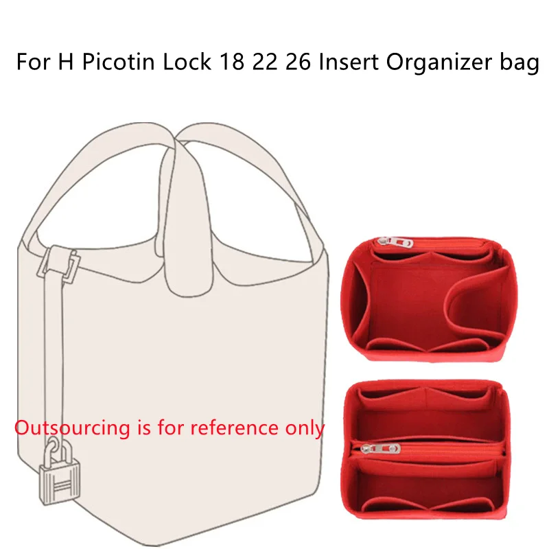 

Felt Cloth Insert Bag for H-Picotin Lock 18 22 26 Organizer Makeup Handbag Organizer Travel Inner Bags