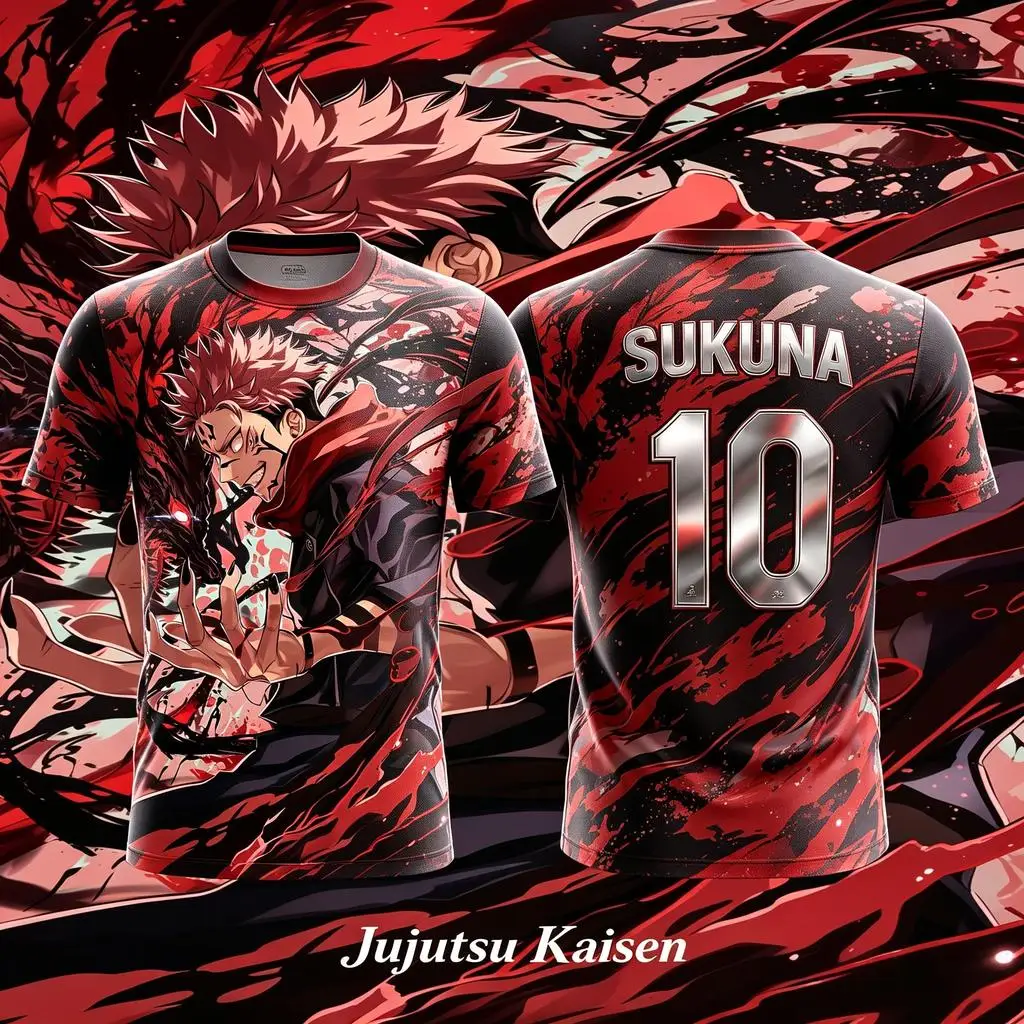 Bandai Competition Jersey, Quick Dry Breathable, Kuroko No Basuke Black Red Flame Print, Powerful Striking Visual Team Uniform