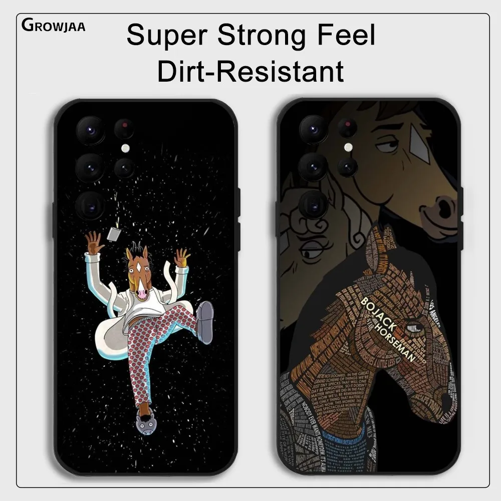 Cartoon B-BoJack Horsemans Phone Case For Samsung Galaxy S25 S24 S22 S23 Ultra S21 S20 Plus 5G Protective Silicone Funda