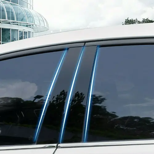 Imagen 2 del producto Cubierta de embellecedor de ventana para coche, pegatinas de columna de cromo, 8 piezas, para Chevrolet Onix 2020-2023