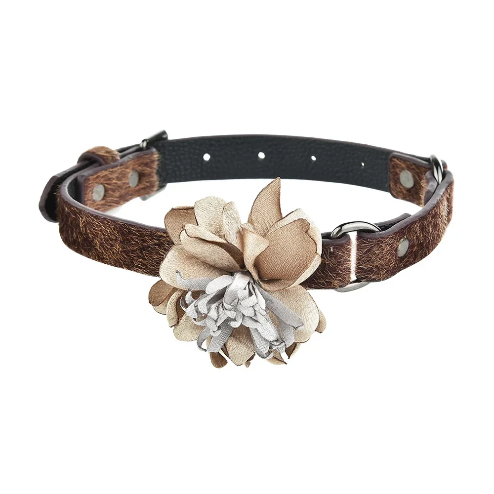 2025枯れた花は自由に組み合わせたり交換したりできます。 女性用本革馬毛首輪は調節可能です