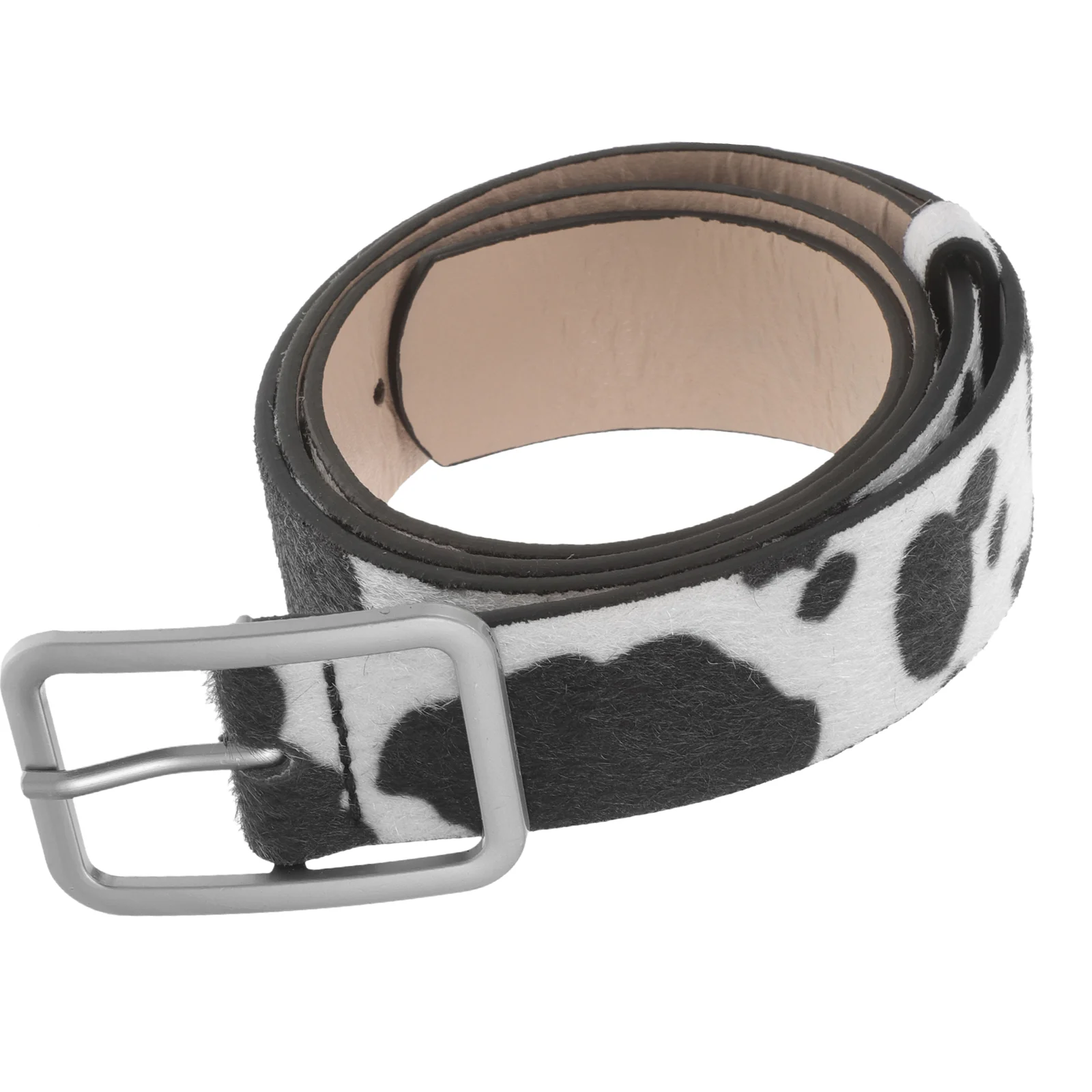 Chic Adjustable PU Waist Belt for Women Imitation Cow Hair Belt Female Waist Decor Cows Pattern Elegant Design Easy Wear