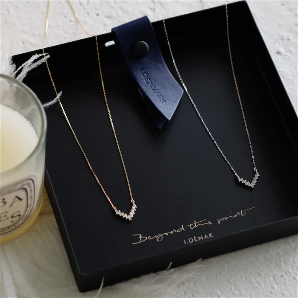 

Korean S925 Gold-Plated - Zircon Inlaid Necklace, Luxury Niche Design, Chic Versatile Women's Accessory