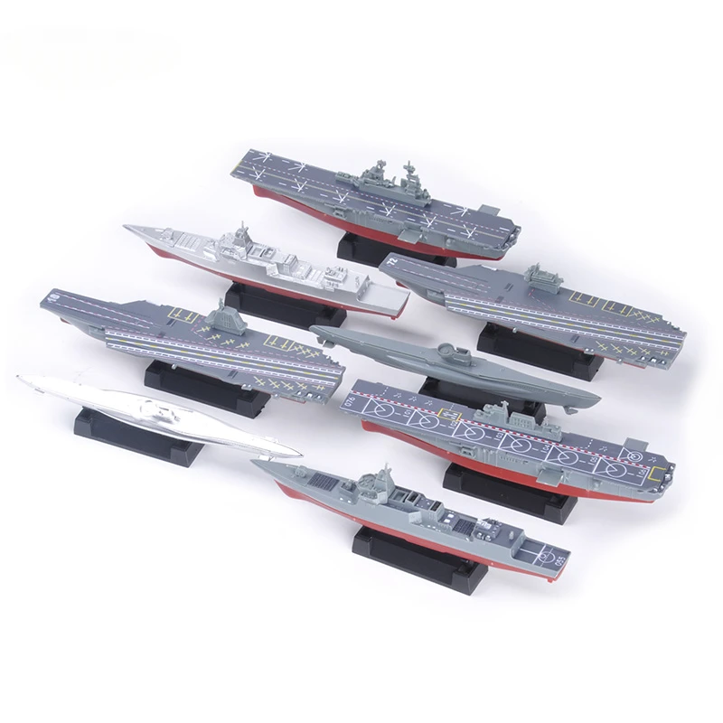 4D Plastic Assembly Warship Model Kits 1:1000 Scale 15cm Puzzle Military Toys For Children