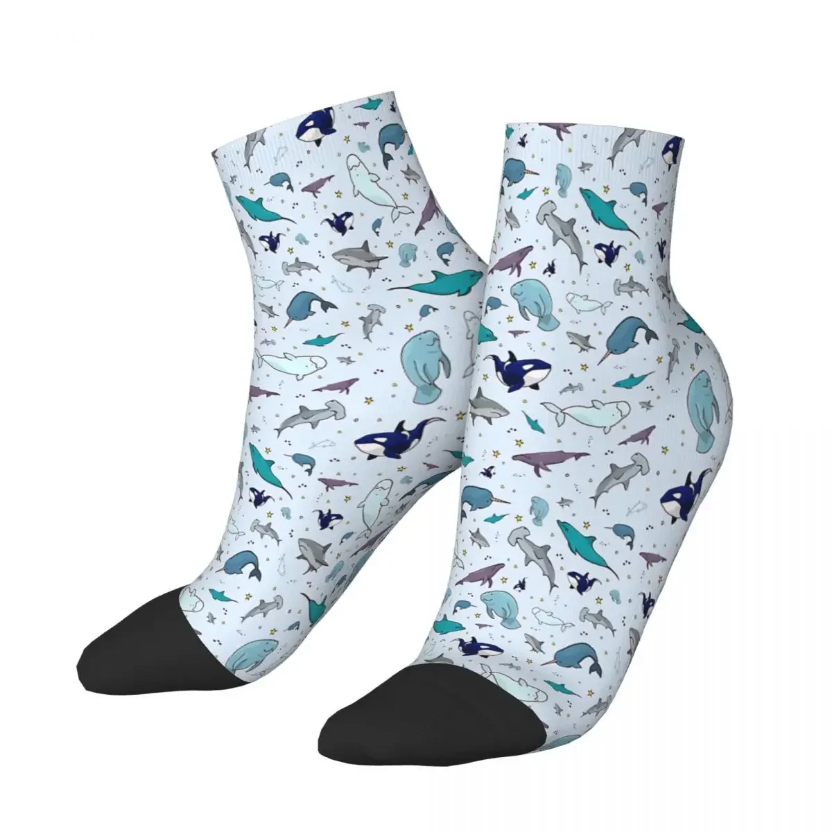 Ocean In Blue Ankle Socks Male Mens Women Autumn Stockings Polyester