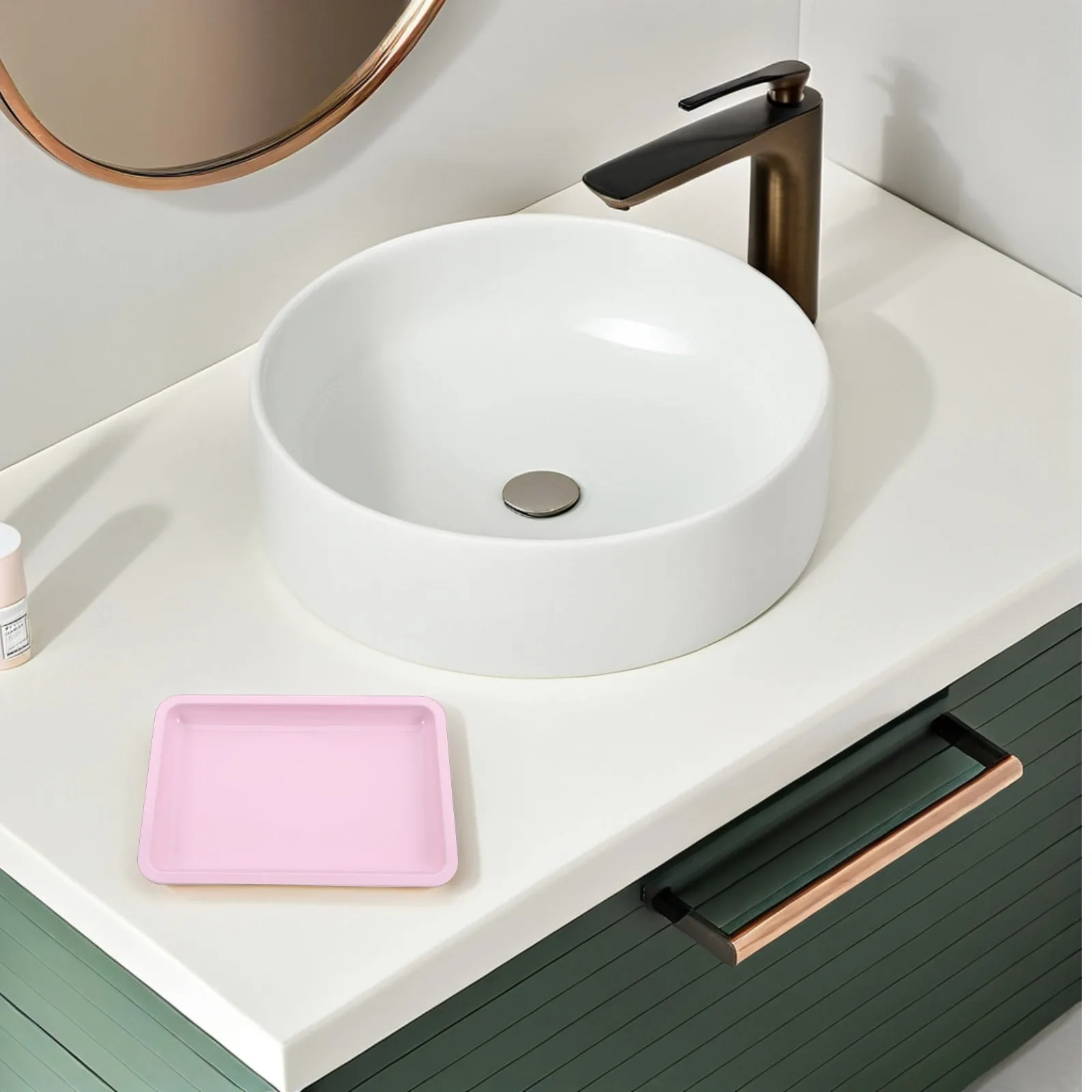 

2Pcs Metal Jewelry Tray Stainless Steel Organizer Nail Tool Storage Tray for Beauty Vanity Table Decor