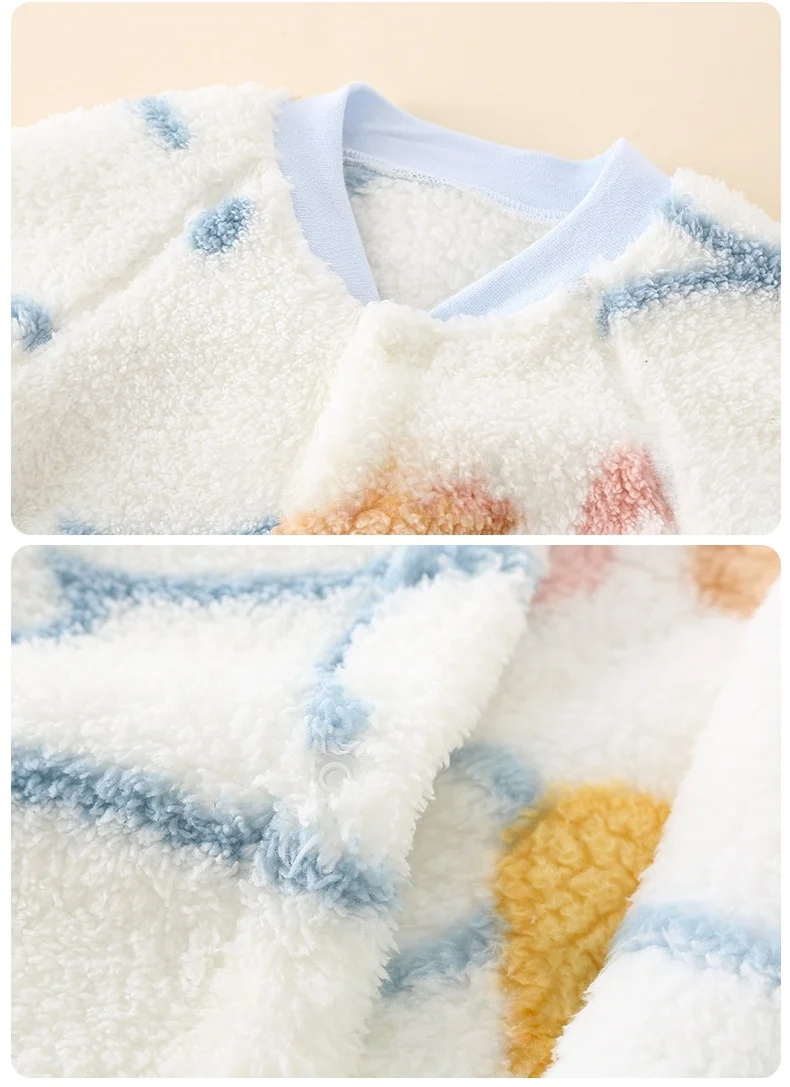 2026 Jungen Mädchen Winter Frühling Overall 0-24 M Neugeborenen Fleece Gefüttert Langarm Onesie Infant Cartoon Print Weiche warme Baby Strampler – Detail 5