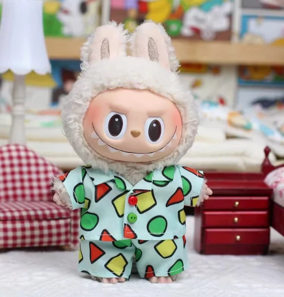 Sólo ropa V1v3 17cm Mini muñeca pequeña nuevo verano/invierno pijamas del mismo estilo ropa de bebé corazón golpeando ropa de macarrón