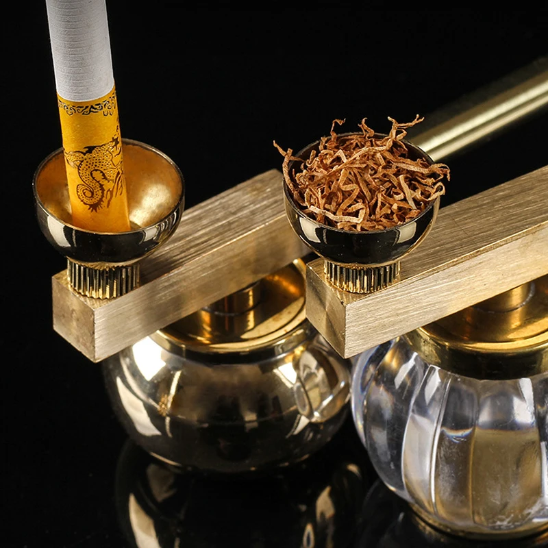 Brass Hookah Dry Tobacco Bag Filter Cigarette Holder Retro Filter Smoking Pipe Long Rod Performance Prop Mouthpiece Cigar