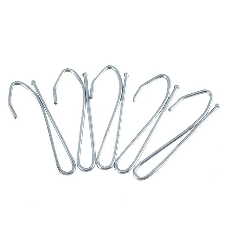 2 pcs Single Curtain Hooks Silver Iron Material, designed for Living Room Curtain Rod, Rust Resistant Durable