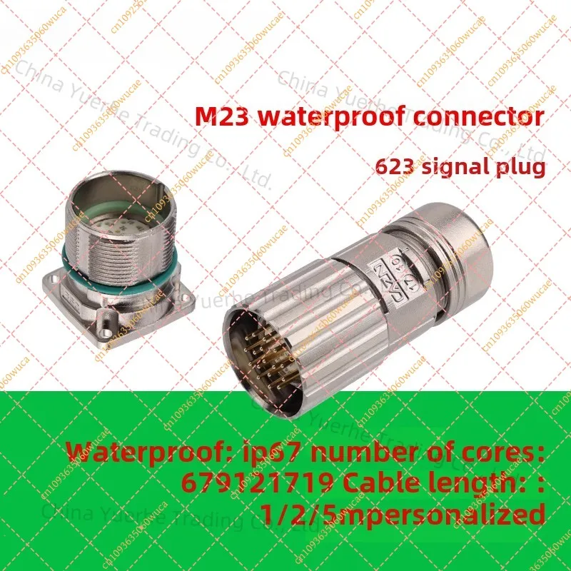 M23 connector 12 19 holes 17 core 6 pin 8PIN clockwise servo motor encoder aviation plug holder