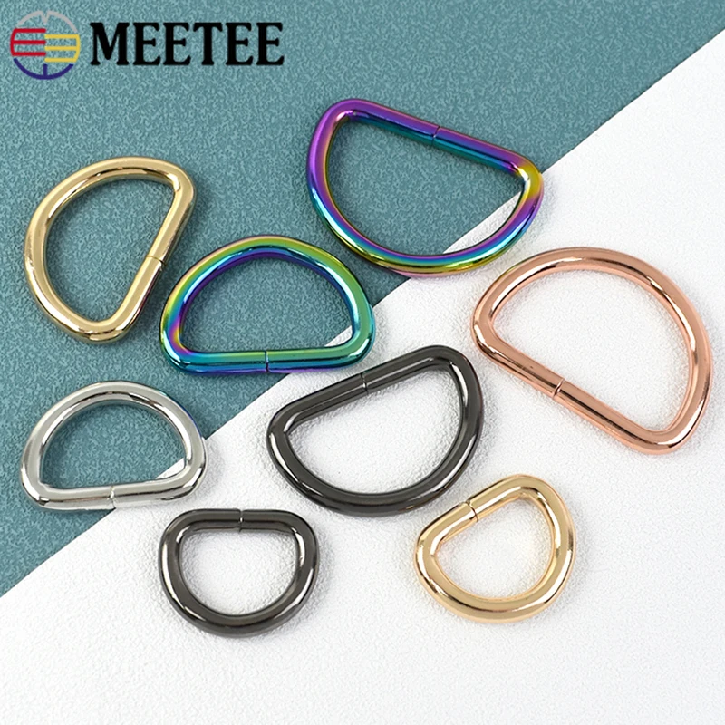 10 adet 13-50mm D Halka Metal Tokalar Çanta Askısı Karabina Klipler Aksesuarları Çanta için köpek tasması Döngü Toka Deri Donanım