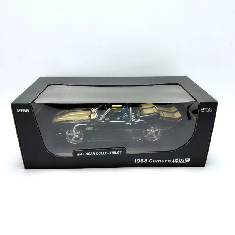 다이캐스트 1:18 스케일 1968 카마로 합금 자동차 모형 완성품 시뮬레이션 컬렉션 장식 선물 장난감 정적 디스플레이