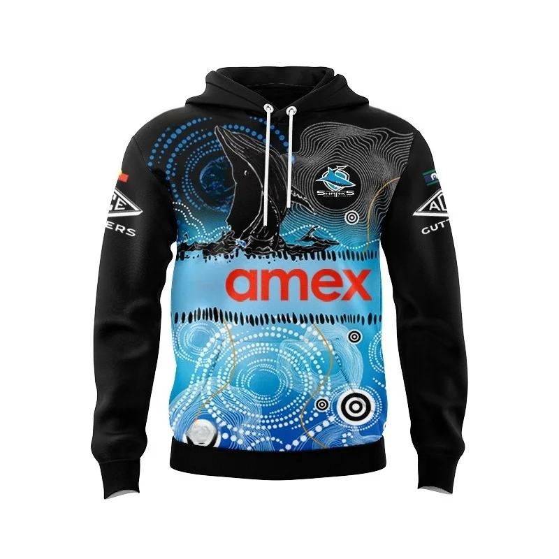 2025 Sharks Home Men's Hoodie Rugby Shirt Size s-5XL 