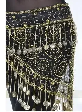 1pcs/lot woman belly dancing 150 coins waistchain sequined dancing belt free size