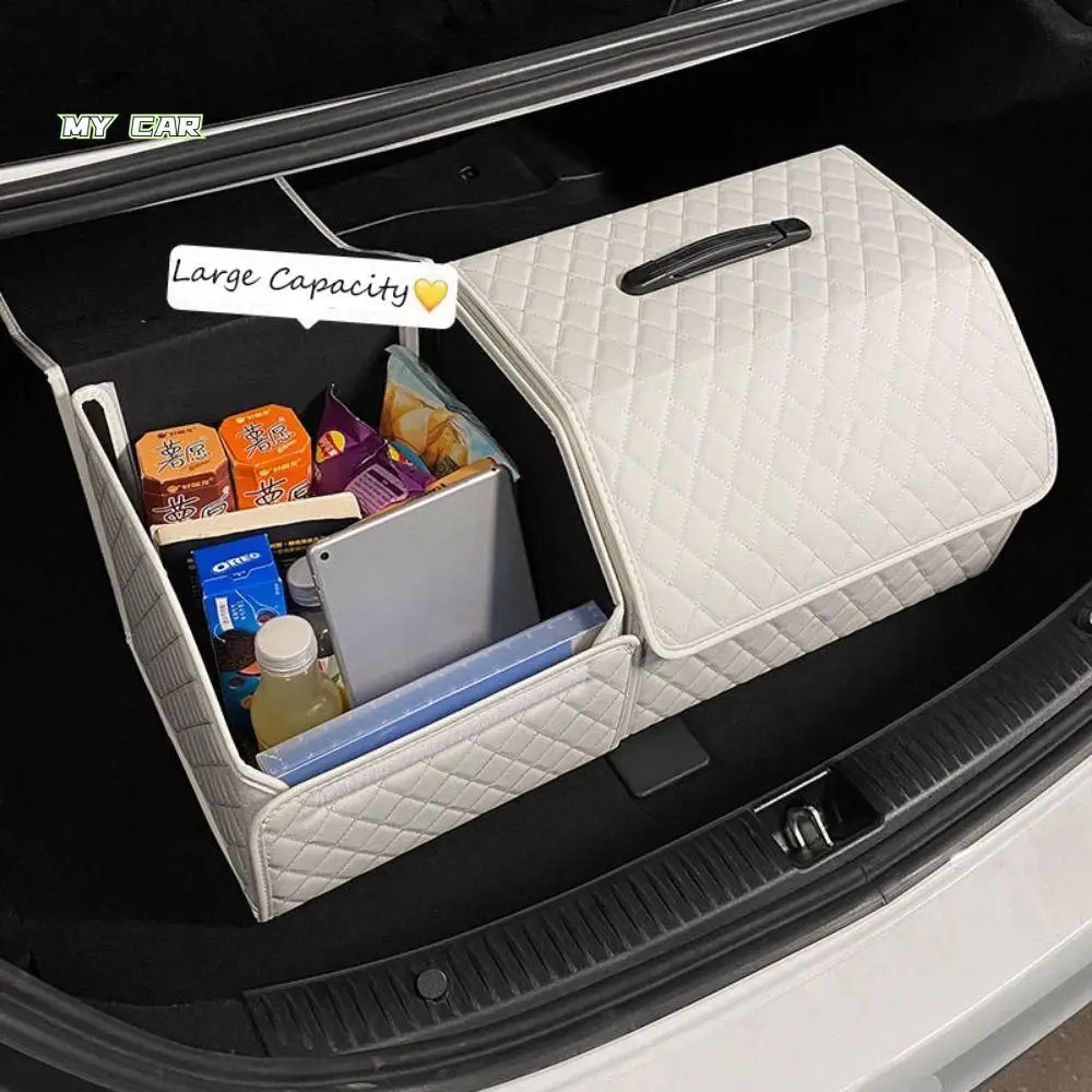 

S/L Stowing Tidying Box with Handle Large Capacity Car Trunk Storage Box Foldable Multi-functional Home Storage Organizer