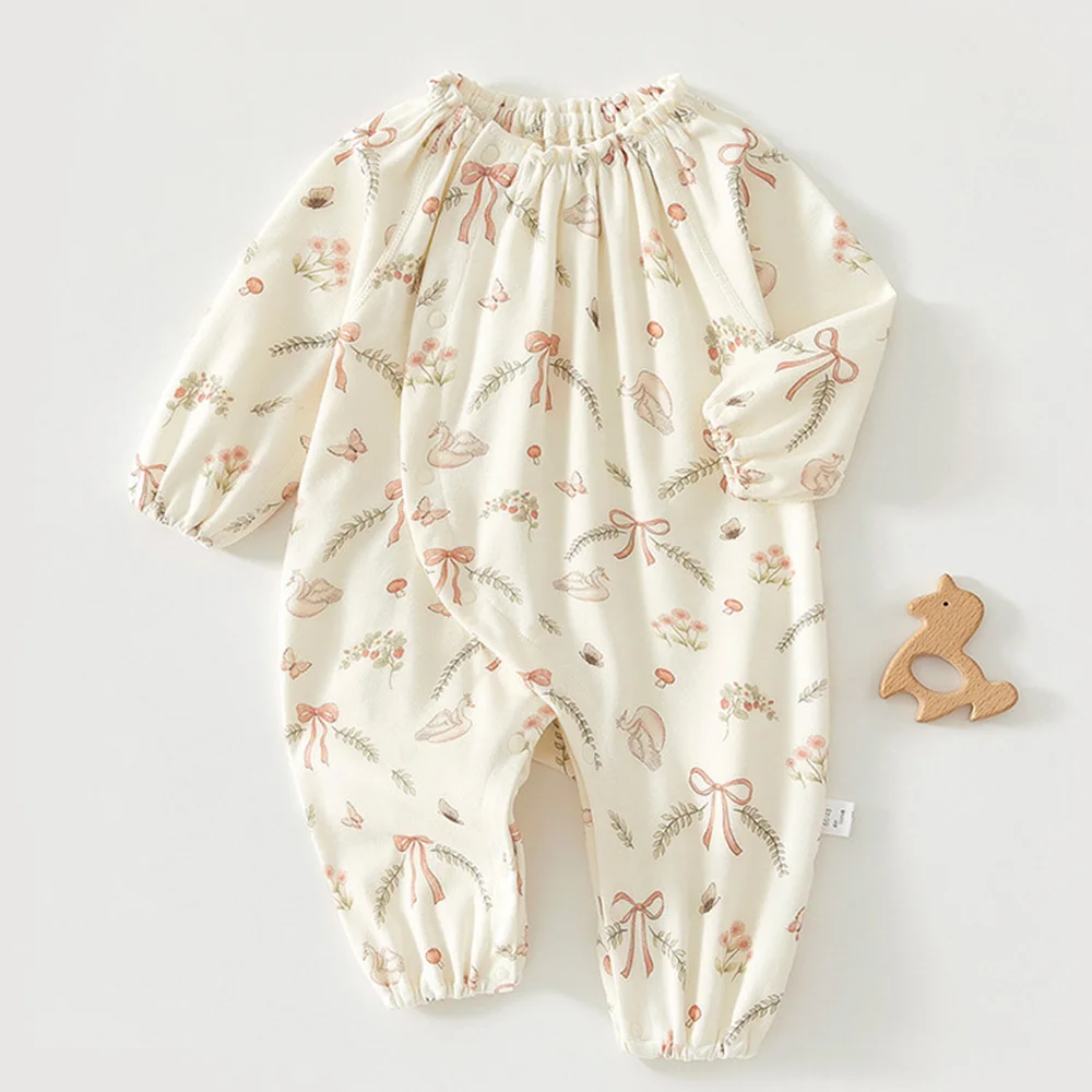 

Christmas Baby Girl Romper Long SLeeve 100% Cotton Newborn Baby Clothes Floral Spring Autumn Winter Infant Jumpsuit