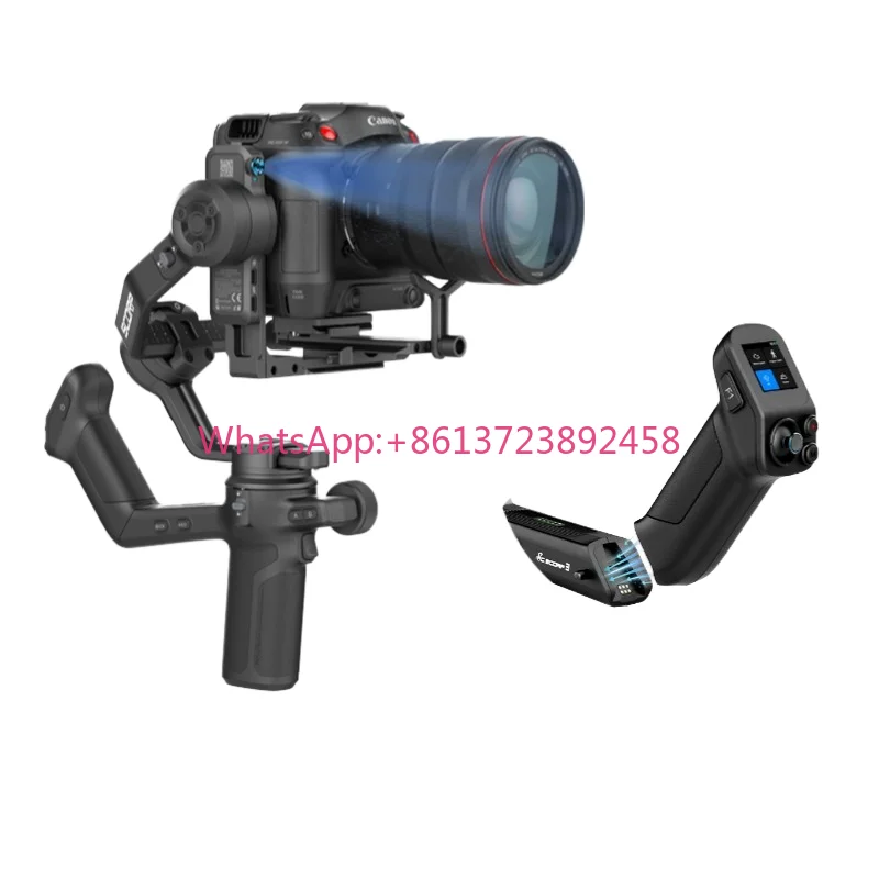 FeiyuTech SCORP 3 AI Tracking Gimbal Stabilizer Touch Screen Detachable Control Handle 3.5kg Payload Capacity 2000mAh Battery