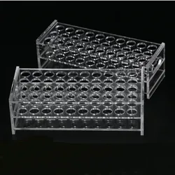 Soporte de plástico para tubos de ensayo, soporte para tubos de ensayo de vidrio orgánico, diámetro de 13mm, 30/40/50 agujeros, 1 unidad/lote