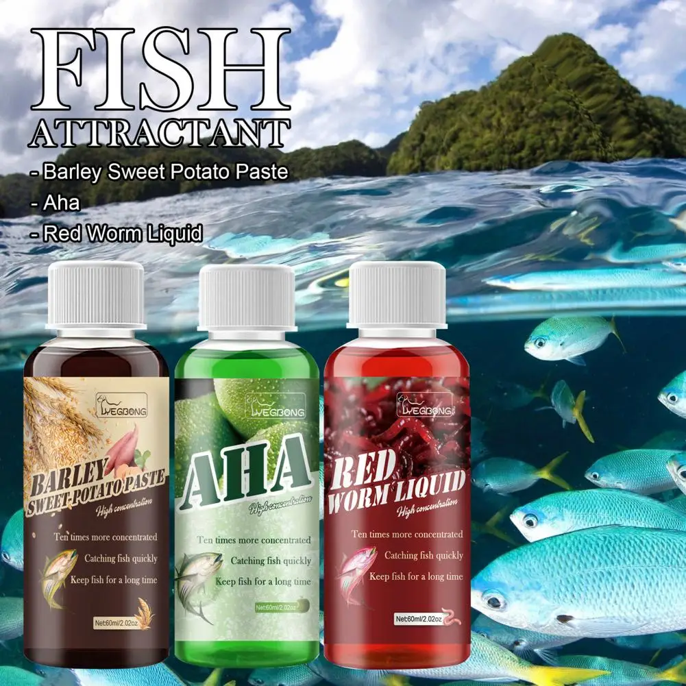 

Fish Bait Bait Liquid Attractor Effective 60ml Fish Attractor Concentrated Liquid Scent Flavor for Grass Fish Carp Natural Safe