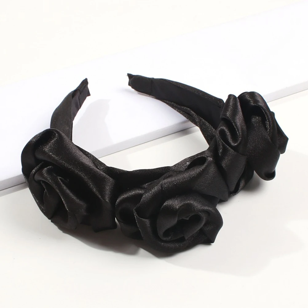 

Cloth Rose Hoop Women Fashion Headband Solid Color Party Hair Bands Flower Design Daily Wear Adorable Hair Accessory