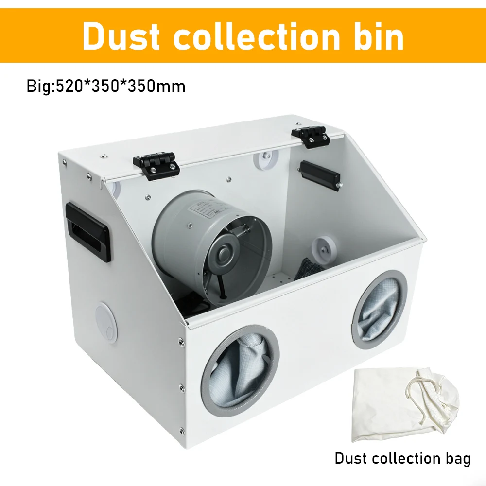 220V Stofzuigbox met LED-verlichting, stofopvangbox van transparant acryl voor werkplaats, schuren & knutselwerk stofopvang