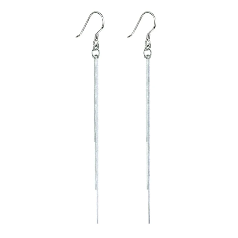 925 Sterling Silver Tassel Ear Hook Fashionable Simple Chain Pendant Design Ideal Gift for Girls Elegant Earrings for Women