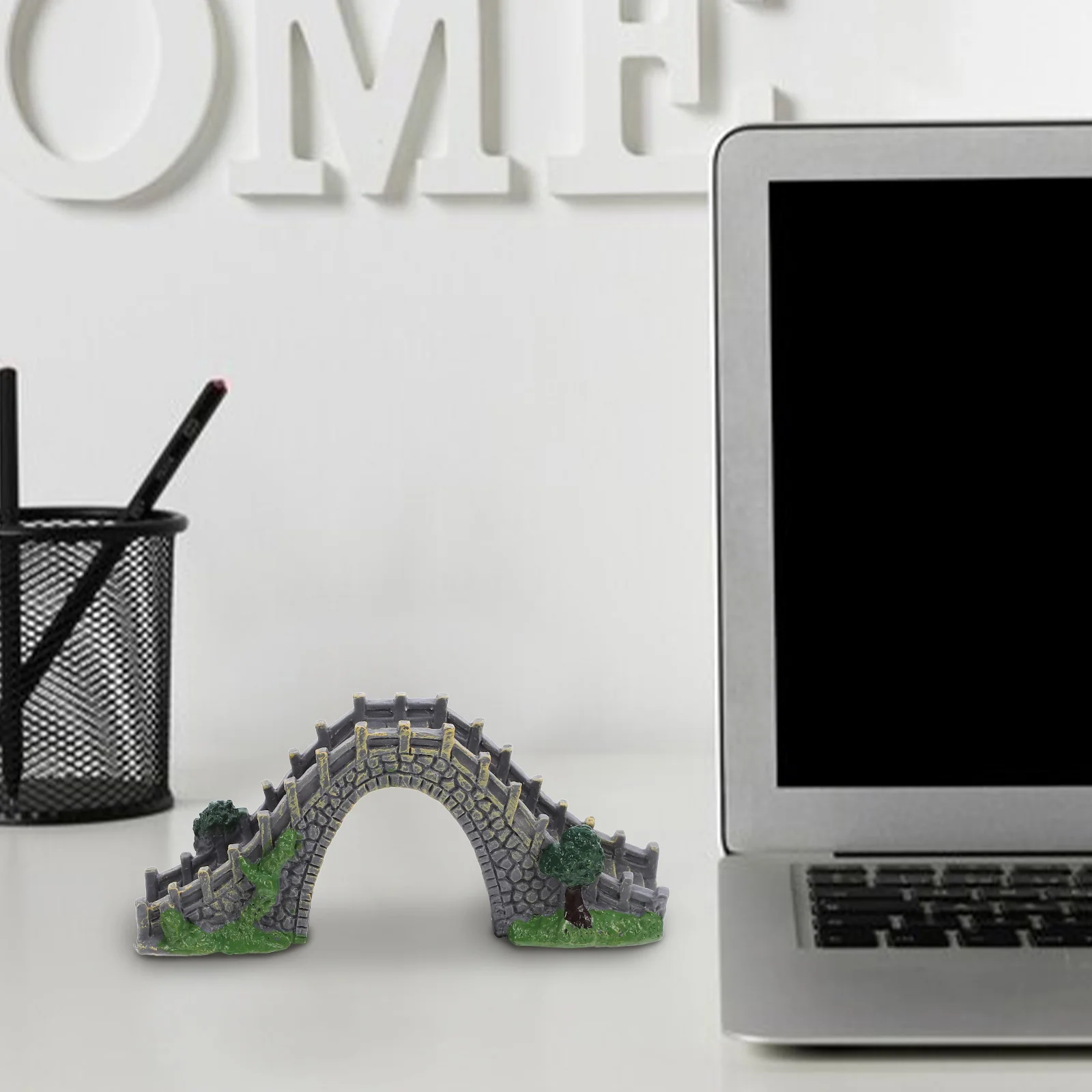 

2pcs Miniature Bridge Decor Small Plastic For Micro Scene Garden Diy Bonsai Display Realistic Landscape Accessory