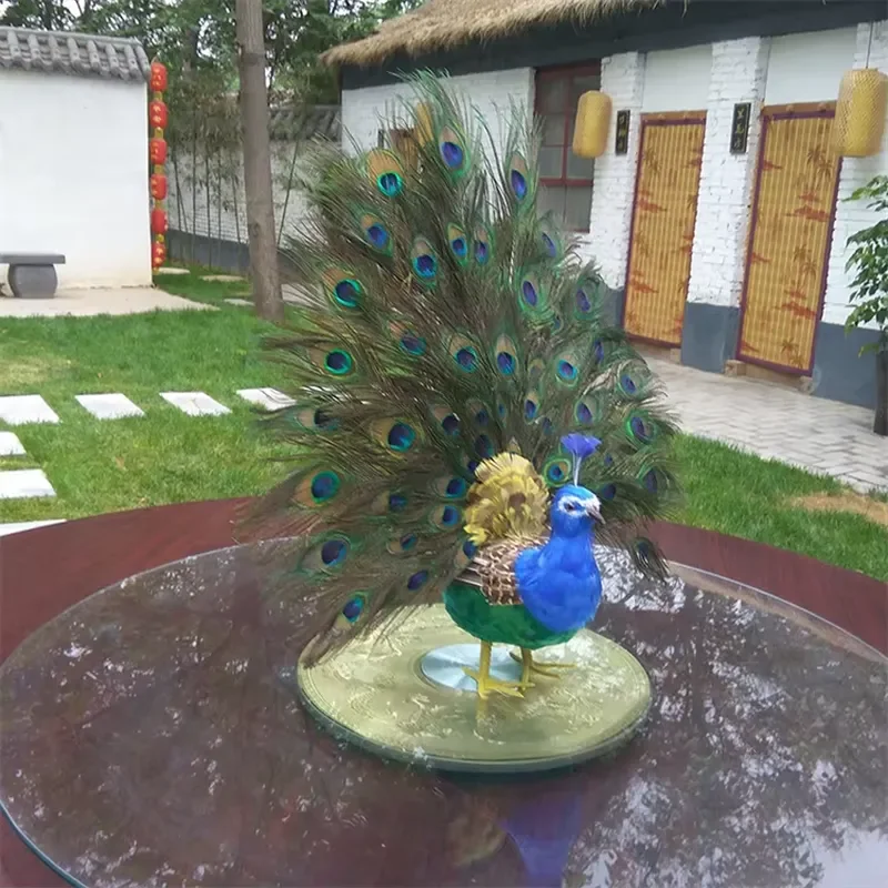 for Peacock Feather Large 65x60cm Colorful Simulation Bird Handicraft Home Wedding Party Stage Decoration Prop Green