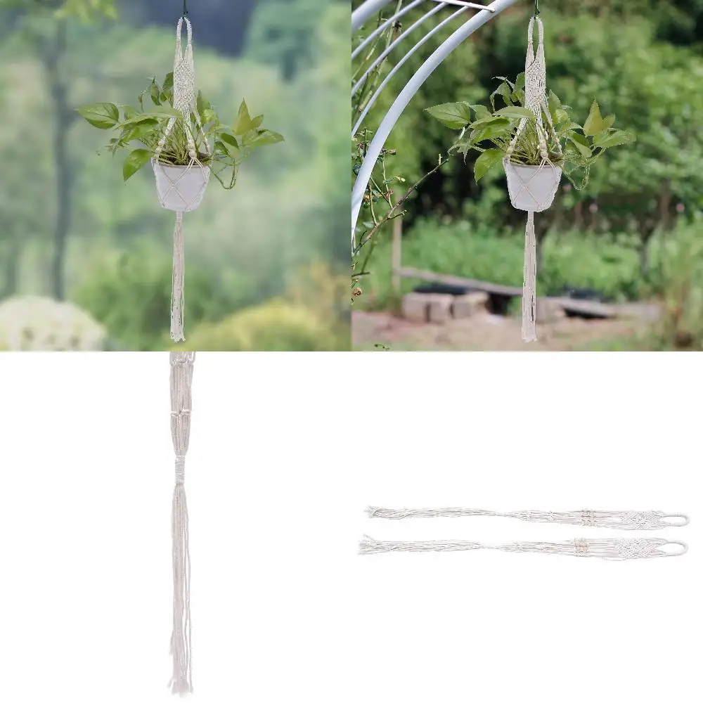 

New Hanging Planter 2 Pack Indoor Outdoor Hanging Baskets Hanging Flower Pots Hollow White Plant Hangers Garden Decor