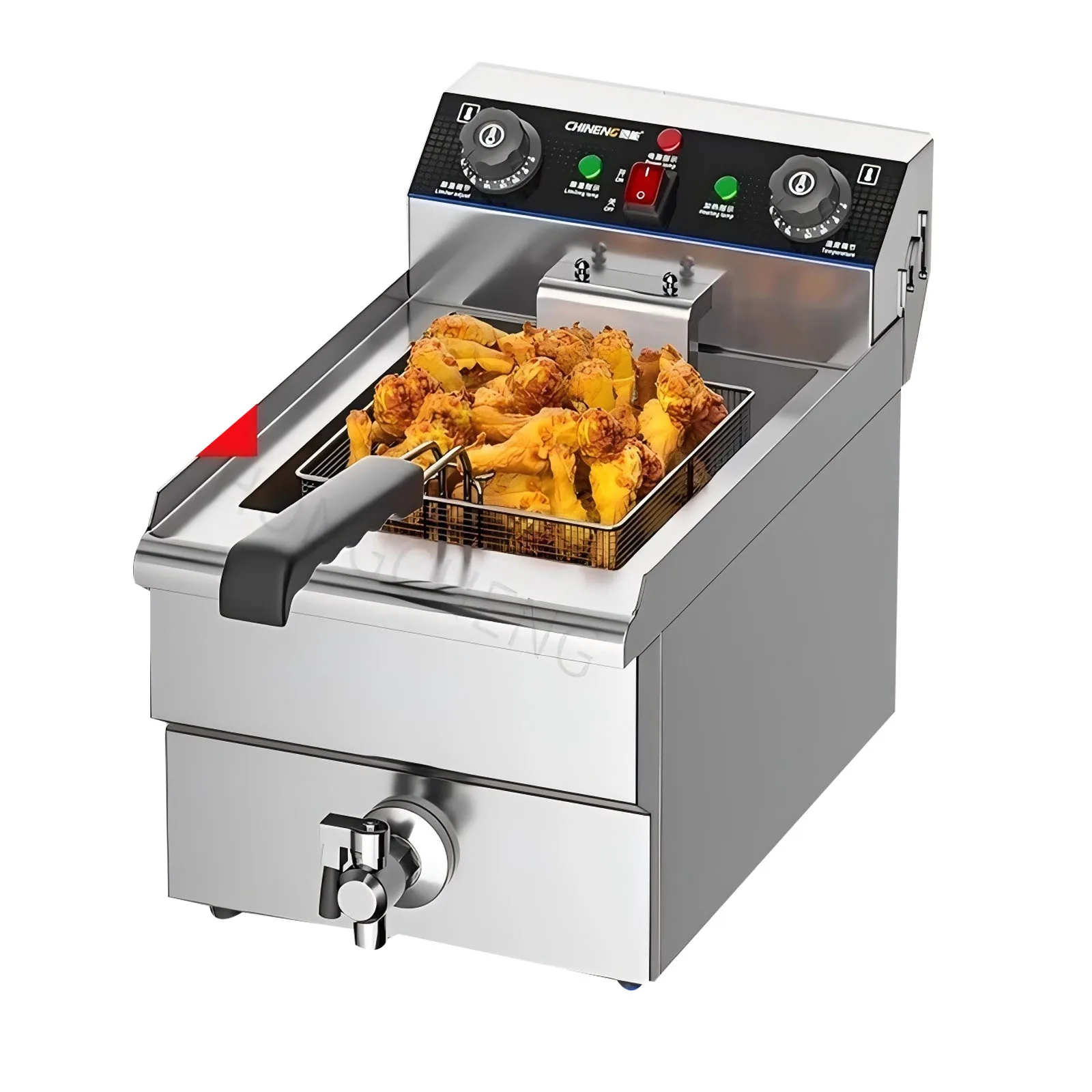 وعاء القلي الكهربائي فرن القلي الفولاذ المقاوم للصدأ اسطوانة واحدة درجة حرارة ثابتة القلي سلسلة فرن سعة كبيرة