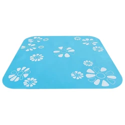 A blue pet silicone non slip food mat, an essential item for pet cleaning