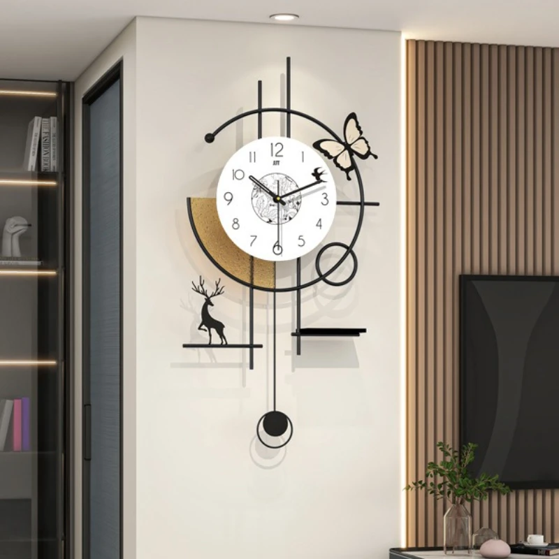 Modern Wall Clocks Luxury Art Wall Clock Living Room Decoration Clocks Elegant Silent Mechanism Watch Aesthetic Home Ornaments
