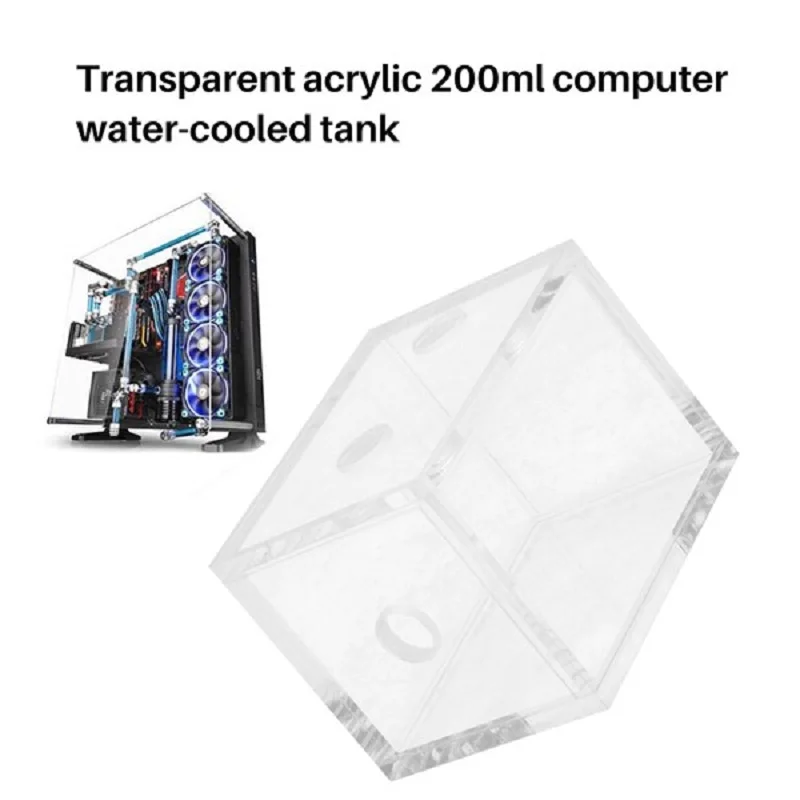 New 200ml Acrylic water tank cooler water cooling radiator pc cpu water block Transparent