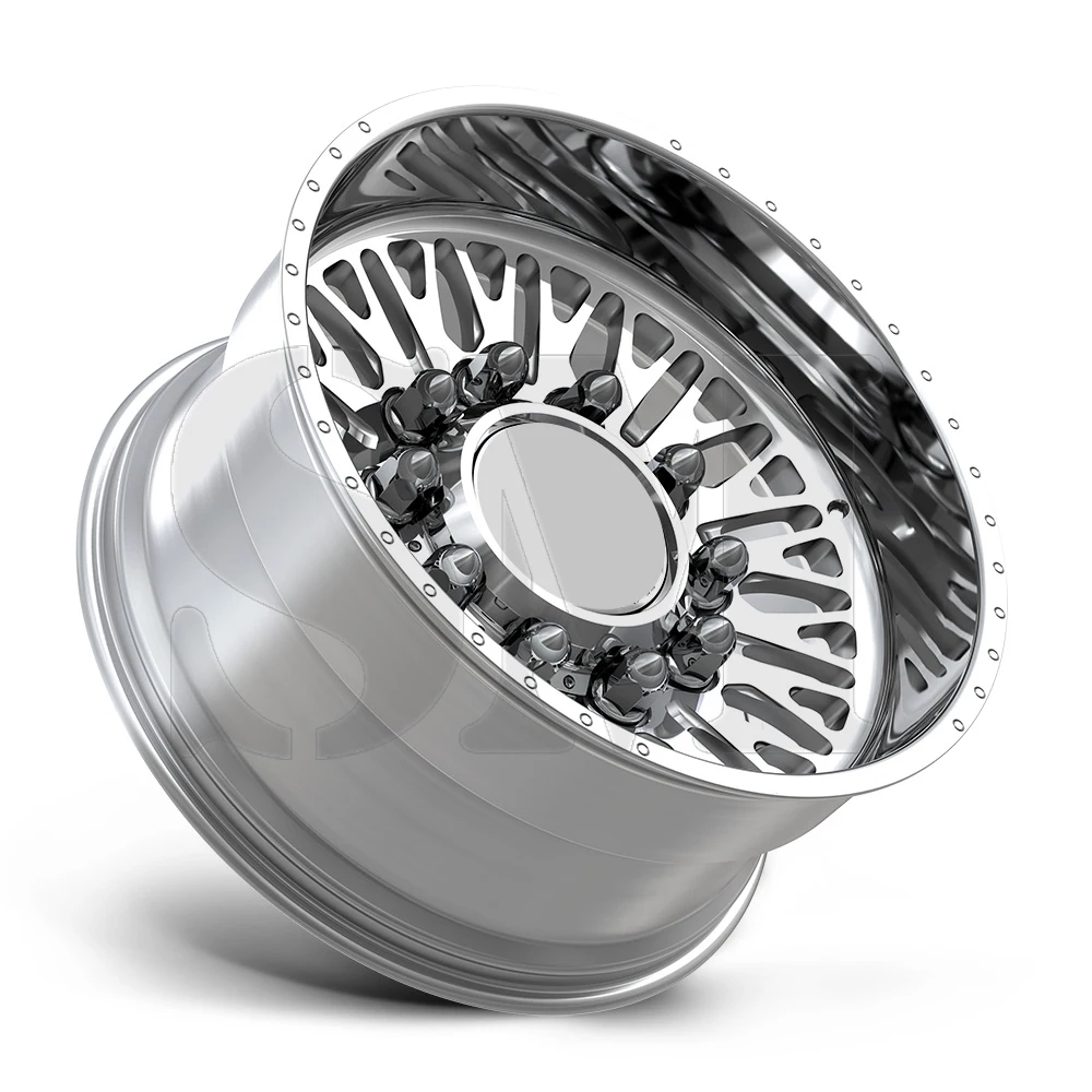 For New Off-Road 24x12 24x14 26x12 26x14 26x16 28x16 Aluminium Alloy 6X139.7 8X170 8X180 4X4 Polished Forged Multi Spoke Truck