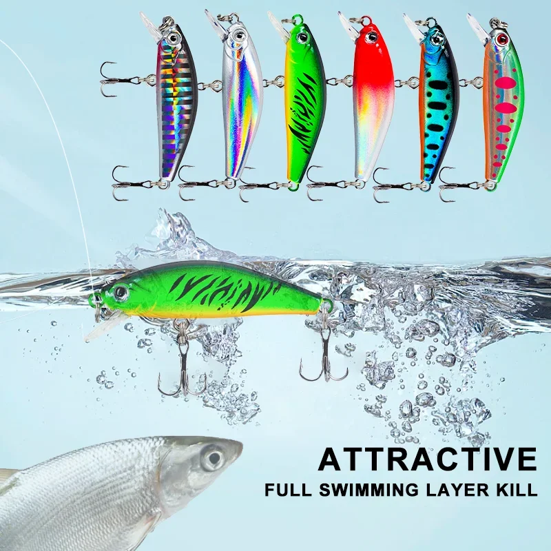 1pcs Luya Bait Micro-five Eye 3d Eyes Fishing Bait Trembling Sink 6 Colors Bionic Bait Submerged .5cm/6.7g Fishing Lures Mino