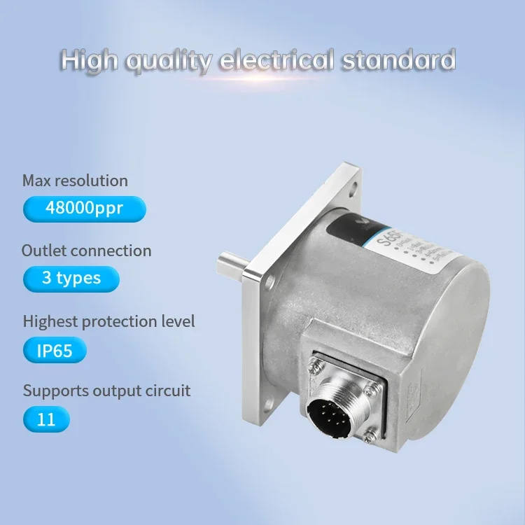 4096Pr 8mm solid shaft 24v dc rotary flange incremental encoder supplier with optical serco moter S65F