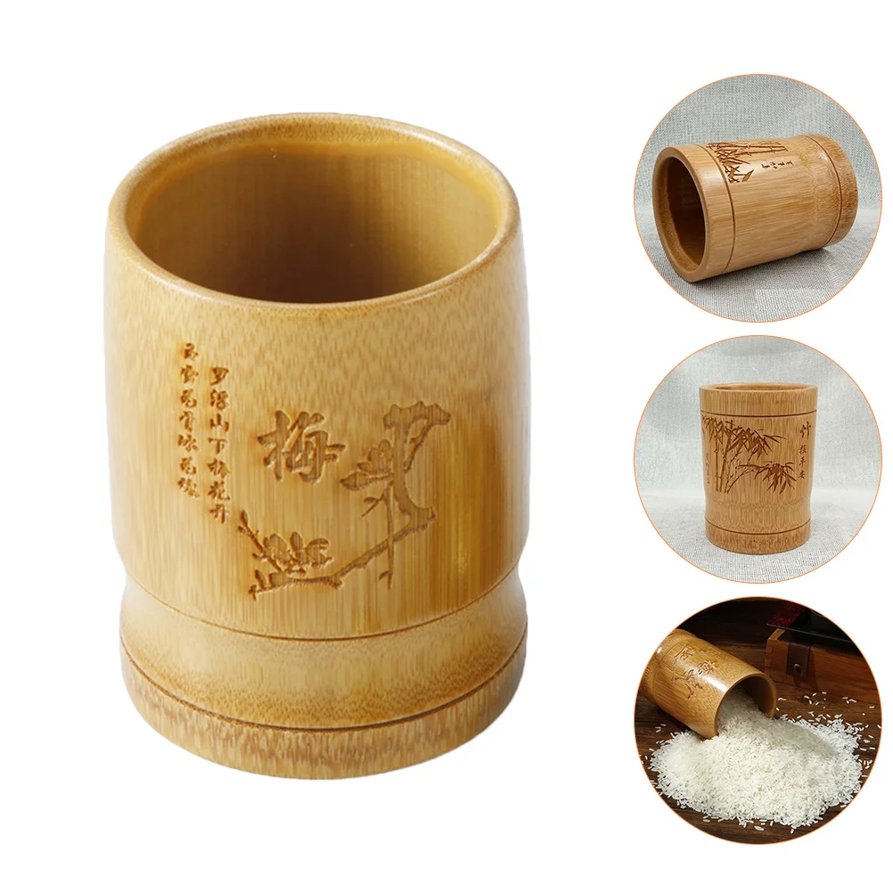 

Bamboo Rice Measuring Scoop Container Lightweight Storage Holder Kitchen Tool For Flour Beans Baking Corn Scoops